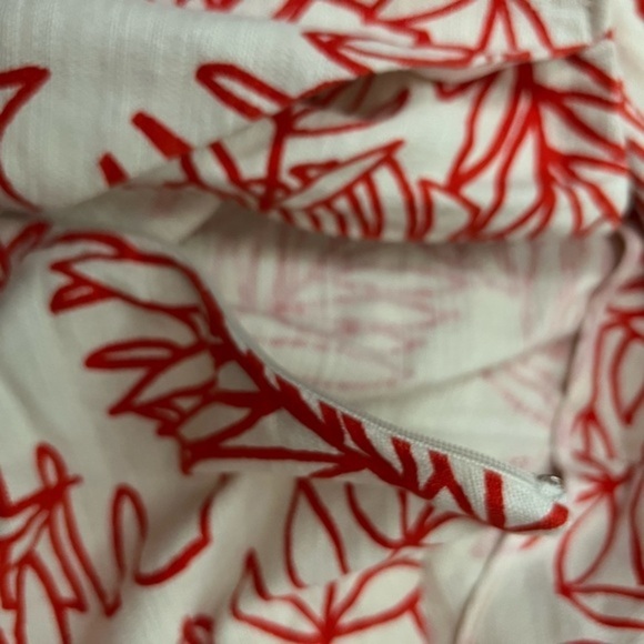 Lane Bryant Dark Orange Cream White Tropical Print Skirt olorblock Hem Plus 22 - Picture 8 of 13